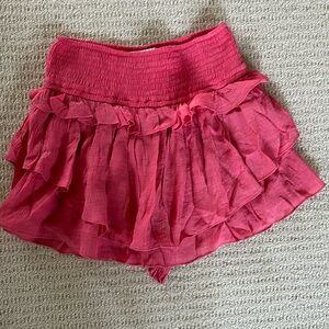Ruffle cotton gauze skirt